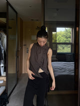 CHECK SLEEVELESS SHIRT