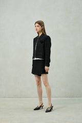 AGLOW TWEED SKIRT PANTS / BLACK