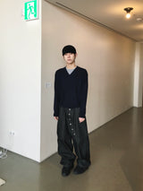 トライブレイヤードクロップVネックニット 4C