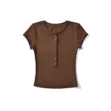 Lora Button Slim Tee