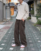Popping collar knit (Gray)