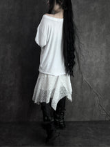 uncut lace skirt (2color)