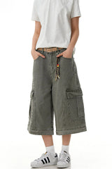 Faded Multi Pocket Crop Shorts