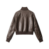Brick Shade Faux Leather Jacket 233426801