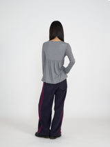 SILKY SCOOPNECK T (STRIPE GREY)