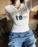 ビンテージテンスナップリブTシャツ