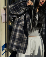 [ORIGINAL] Plain Hooded Check Shirt