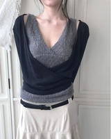 ヌディヘアラップVノースリーブトップ