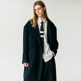 wool blended maximal double coat black