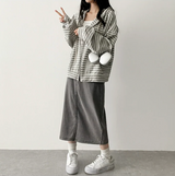 Itta Overfit Stripe Dangara Hooded Zip-Up