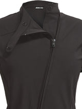  CURVED ZIP-UP SHIRT WITH LAYER . DARK BROWN