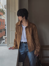 レディ f/w エポレットスエードジャケット