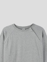 Diagonal Snap Raglan Crop Long Sleeve Tee