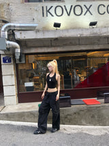 string low-rise cargo pants
