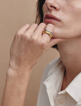 25FW★ Champagne Full Moon Silver (P) Glossy Slim Ring M