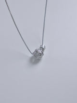 metal heart ball necklace