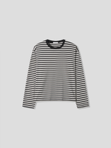 With crop stripe long-sleeve tee