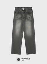 Crete Greywashed Semi-Wide Denim Pants