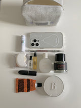 hucha silver cosmetic pouch
