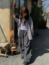 ホーテ パッチ ストリング カット ワイドパンツ