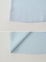 #Back Slit Square Short Sleeve Knit + Scrunchie Set (5color)