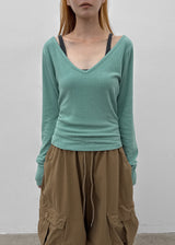 [MADE] Wither V-neck Layered Long Sleeve Tee