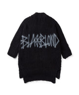 BBD Graffiti Logo Draped Flow Knit Cardigan (Black)