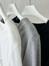 Cross strap unbalanced long-sleeve t-shirt