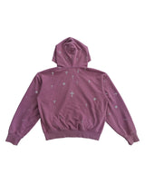 CROSS DOT MATRIX SCREEN ALL-OVER PRINT WASHED ZIPPER TAILORED HOODIE SWEATSHIRT