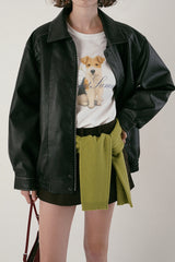 パピーポートレートTシャツ_アイボリー