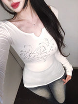 Rose lettering slim fit T-shirt