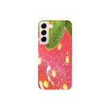 (glossy hard) Sparkling Strawberry phone case - Coral