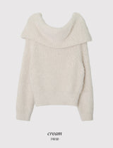 Fine Boucle Off Shoulder Loose Knit (5color)