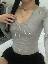 Lace Ribbon Long Sleeve