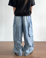 Terry Cargo Denim Pants