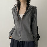 Slim Fit Ribbed Hoodie Zip-up, Daily Slim Hoodie Zip-up (3 colors)