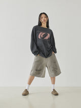 Halftone Logo Long Sleeve (Charcoal)