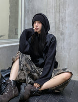 Tech Color Matching High Neck Hood Zip-Up