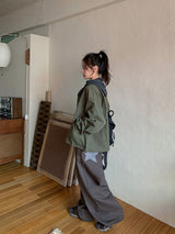 Ranbe Windbreaker Over Bomber Jacket