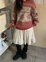 Farmt Corduroy Banding Frill Midi Skirt