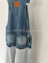Patch Colored Denim Overall Overalls