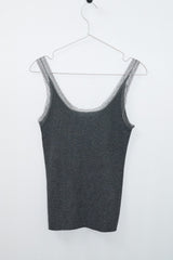 Lace Deep V-Knit (Charcoal)
