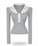 Cayla button collar shirt top (2color)