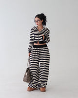Tsuki Stripe Hooded Zip-Up Jacket