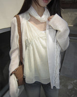 Buhin Chiffon Frill Sleeveless Blouse