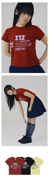 ITZ オフィシャルロゴクロップTシャツ　レッド