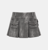 Miley Washed Cargo Pleats Skirt