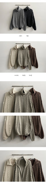 ロニーシックアバントハイネックニットジップアップ (5 colors)