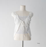 Via Punching Shirring T-shirt