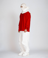 Bohemian vintage washed fringe pants _ White 
